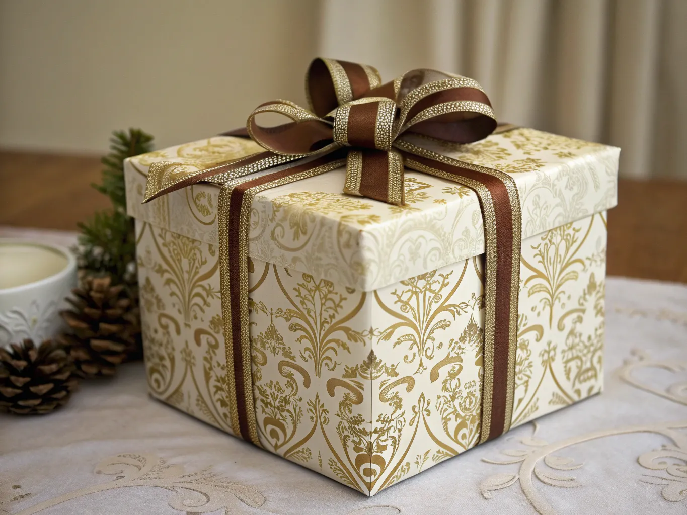 Klassiek elegant geschenk met traditionele elementen