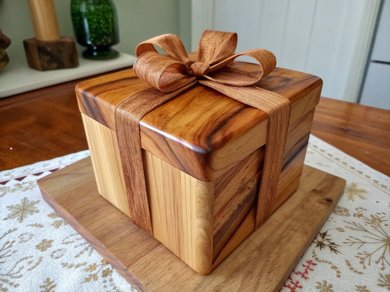 Geschenk gemaakt van natuurlijk hout